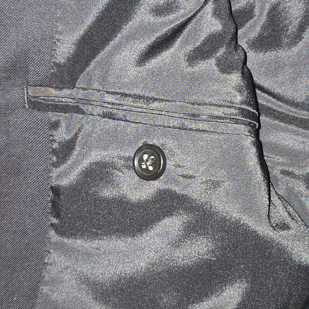 Lauren Ralph Lauren Blazer Mens 42L Navy Blue Wool Gold Crest Button Jacket - Picture 8 of 14
